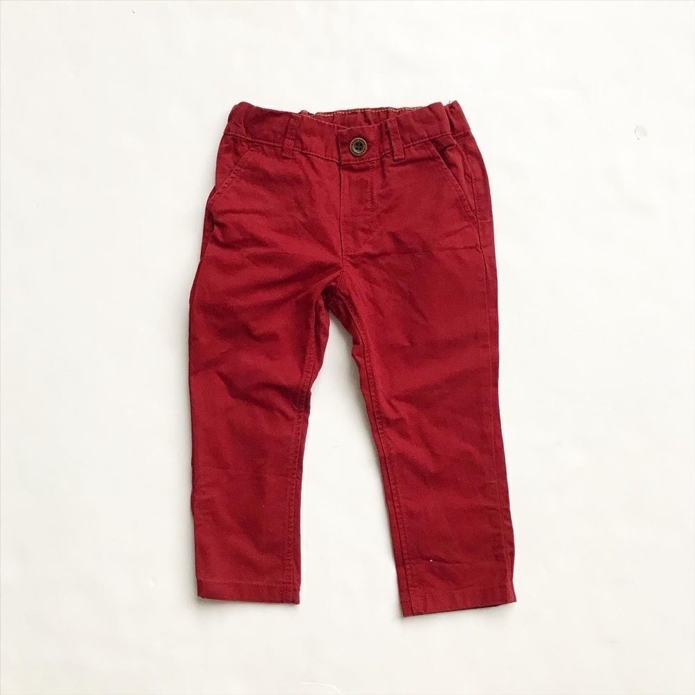 H&M red casual pants EUC 12-18 months